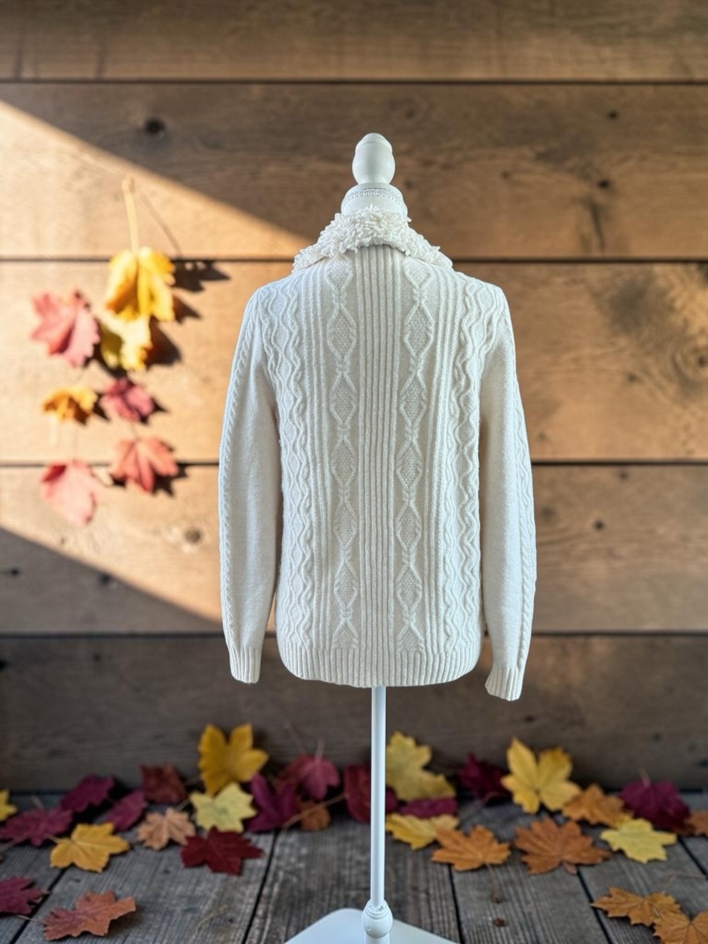 Chico's Cream/Off White Zippered Knit Sweater, Women's Size M, Chico's 1 - Picture 7 of 9